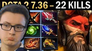 Beastmaster Gameplay Miracle with 22 Kills and Refresher - Dota 7.36