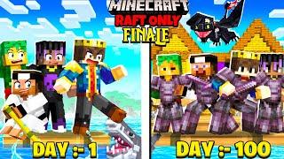FINALE - 100 Days on ONE RAFT with Friends In Minecraft 