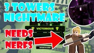 3 TOWERS SOLO NIGHTMARE (Tower Battles Event) / Tower Defense X