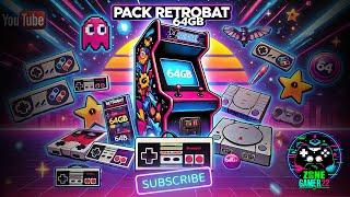 RETROBATEl Mejor Pack 64GBCon 2000 Juegos IncreíblesTotal De 27 SistemasFácil Instalación En PC