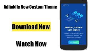 New Adlinkfly Premium Theme || Adlinkfly New Custom Theme || Download Now
