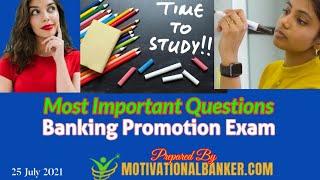 Most Important MCQ for Bank Promotion Exam - bank promotion recalled questions 2021-22