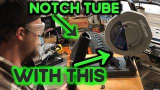 Notch tube with an EVOLUTION Saw (or chop saw) SUPER Easy