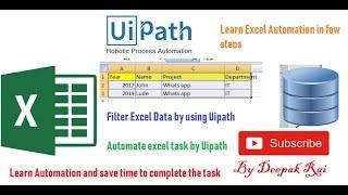 How to Filter Data from Excel in Uipath | RPA