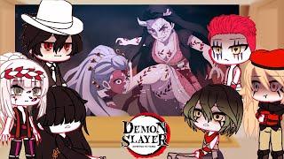  UpperMoons react to Nezuko vs Daki  -- Demon Slayer -- Gacha Club -- React Tanjiro 