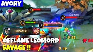 Offlane Leomord Gameplay! SAVAGE!! - Avory | MLBB