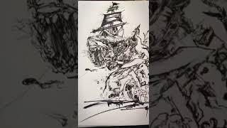 Drawing Admiral Kunkka Dota 2 #short #shorts