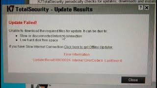 K7 Update Failed | How to fix | simple Solution |