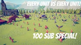 BIGGEST BATTLE EVER! 100 SUBSCRIBER SPECIAL! Every Unit vs Every Unit! TABS