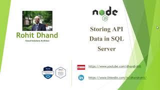 Nodejs Reading API and Inserting data into SQL Server