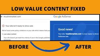 How To Fix Low Value Content In Adsense | Live Proof 2024 (In English)