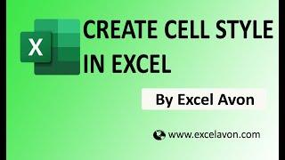 How To Create Cell Style in Excel - Excel Avon