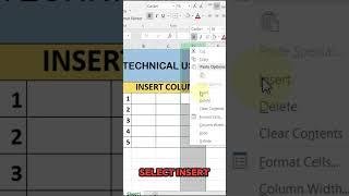 How to Insert Columns in Excel: Simple & Fast Tutorial | Technical Ustad