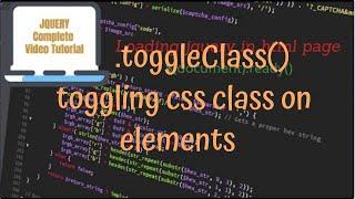 jQuery Tutorials #15 - using toggleClass() method to toggle the Css class assigned to an element.