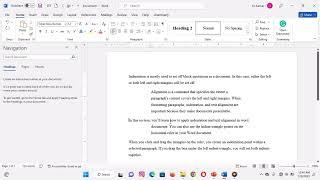 Paragraph Formatting in Word:  Indentation and Aligning text
