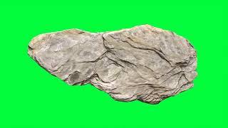 Rotating stone on green screen - animation