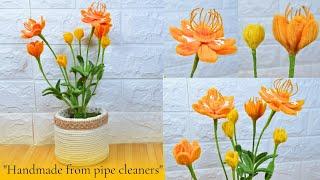 Learn how to make simple pipe cleaner flower | DIY chenille wire flower