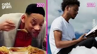 AI videos 2023 vs 2024