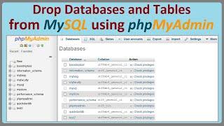Drop Databases and Tables from MySQL Using phpMyAdmin