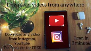 How to download YouTube, Insta, FB videos in a minutes. (try kro)