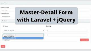 Save Order with Products: Master-Detail Form in Laravel + jQuery