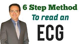 ECG Interpretation Made Easy By 6 Step Method, How to read an EKG, ECG Lectures USMLE, NEET PG