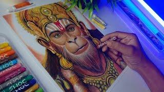 Lord Hanuman ji drawing .with oil pastel 