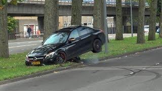 Mercedes C63S AMG HARD CRASH INTO A TREE!! Drift goes wrong..