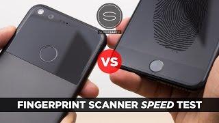 Google Pixel XL vs iPhone 7 Plus - Fingerprint Scanner Speed Test