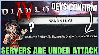 Diablo 4 - WARNING: HUGE Server Issues, DDoS Attack, Error Code 315306 Fix, Hardcore DCs & More!