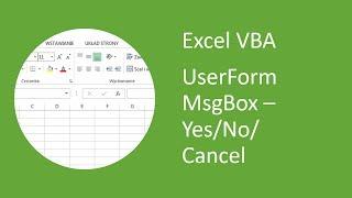 Excel UserForm MsgBox #7 - Yes/No/Cancel Message Box (VBA)