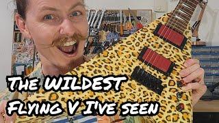 This guitar is WILD  Wesley leopard print Flying V