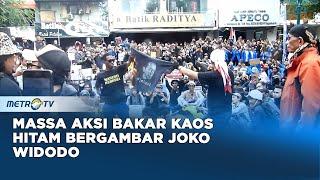 Massa Aksi Bakar dan Injak-injak Kaos Hitam Bergambar Joko Widodo