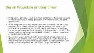 Unit 2 Transformer Design lecture 1