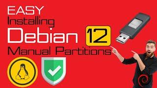 How to Install Debian 12 with Manual Partitions | Installing Debian 12 Bookworm on any PC or Laptop