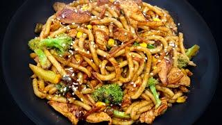 Stir fried Udon noodles | Chicken Udon noodles | Easy and quick Stir-fry Udon noodles Recipe