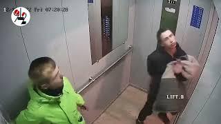 Убитые нарколыги едут в лифте на 17 этаж. Real video