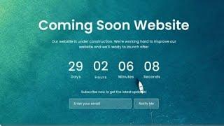 How to Make Coming Soon Website in HTML CSS & JavaScript