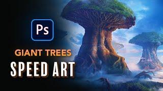 Creating GIANT TREES in Photoshop - SciFi Speed Art!