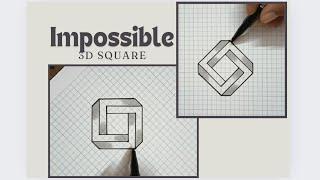 how to draw an impossible square / 3D Square / Impossible Shapes / drawing for beginners /3d drawing