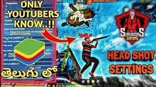 BLUESTACKS 5, YOUTUBERS [TWEAKS] Headshot TRICKS X,Y || FreeFire Settings High And Low Device 