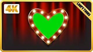 Heart frame green screen | Lighting heart green screen