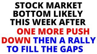 Odds Favor a Stock Market Bottom Forms This Week with the Fed to Rally Back Up & Fill the Gaps