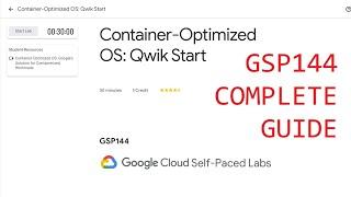 Container-Optimized OS: Qwik Start [GSP144]