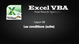 08 Excel VBA - Les conditions (suite)