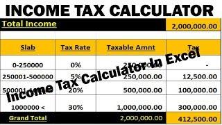 Create Income tax Calculator in excel by learning center