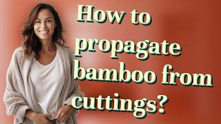 How to propagate bamboo from cuttings?