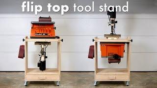 How To Build A DIY Flip Top Tool Stand Workstation // Woodworking Shop Project