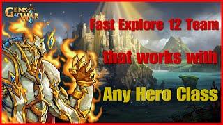 Gems of War - Fast Explore 12 Team that works with Any Hero Class #gemsofwar #gemsofwartips #gems