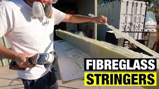 FIBREGLASSING and TABBING in the STRINGERS | Pacemaker 20ft | Full BOAT RESTORATION V2 - Part 14